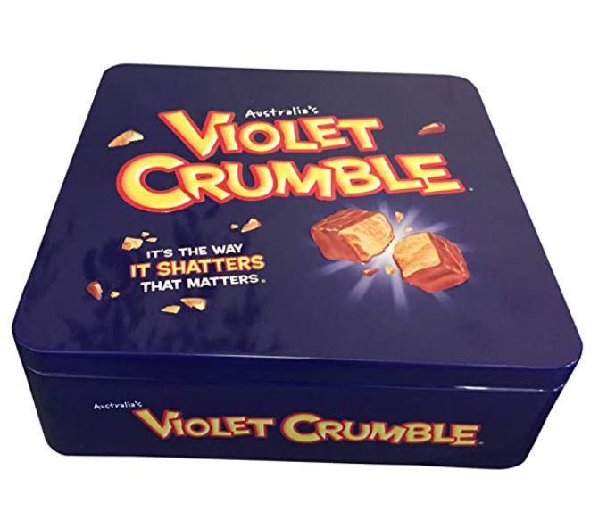 Violet Crumble Chocolate Honeycomb Candy in Gift Tin
