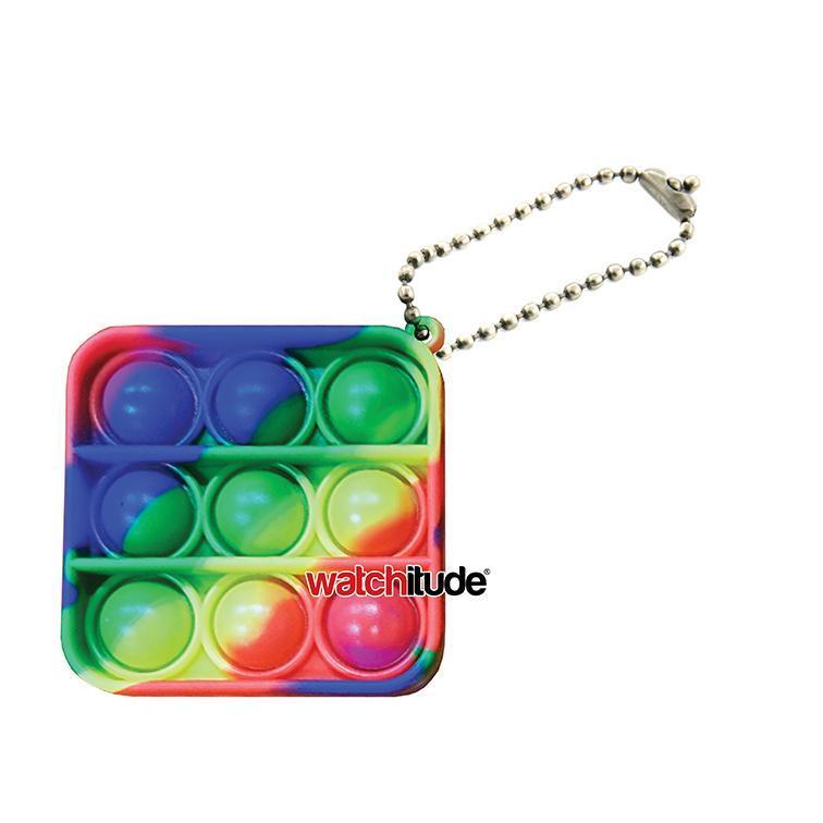 Watchitude POP'd Rainbow Square Keychain - Bubble Popping Toy