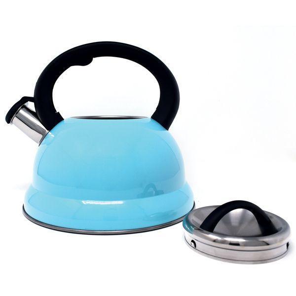 Norpro Stainless Steel Whistling Tea Kettle, Blue 10 x 9 x 8.25