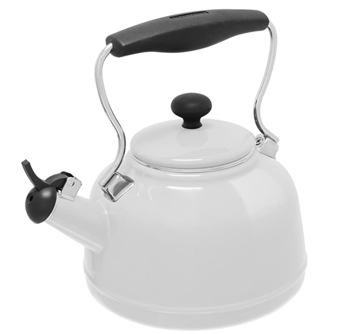 1.7 qt. Enamel On Steel Vintage Teakettle by Chantal White