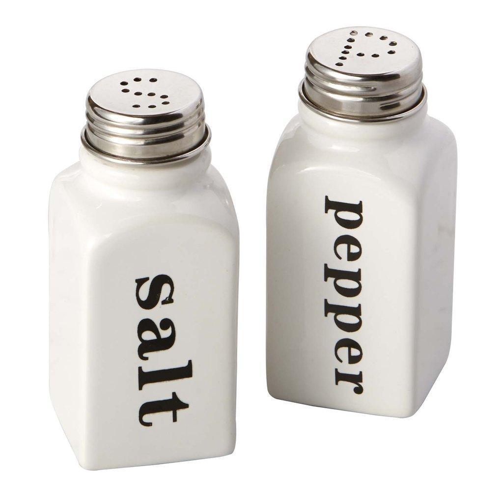 White Ceramic Salt and Pepper Shakers