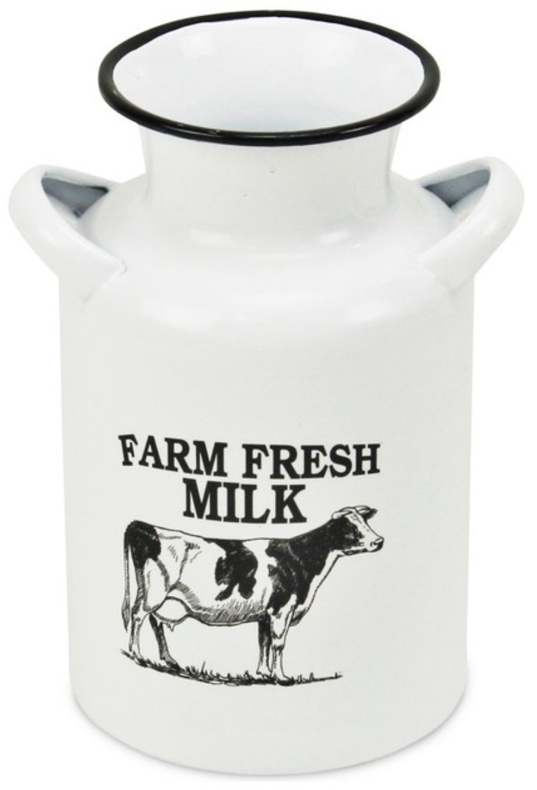 White Lacquer Small Metal Milk Jug with Handle