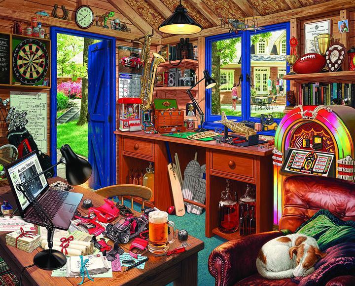 White Mountain Puzzle Dad's Hideaway 1000 Piece Jigsaw Puzzle