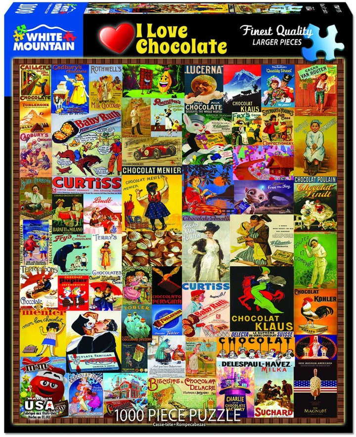 White Mountain Puzzle I Love Chocolate 1000 Piece Jigsaw Puzzle