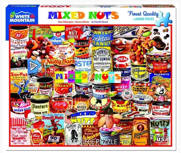 White Mountain Puzzle Mixed Nuts 1000 Piece Jigsaw Puzzle