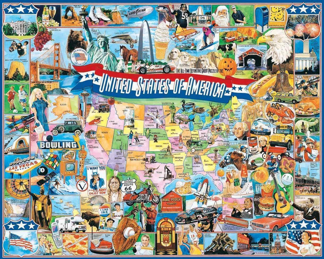 White Mountain Puzzle United States 1000 Piece Jigsaw Puzzle