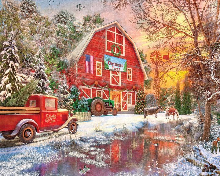 White Mountain Puzzles Christmas Tree Farm 1000 Piece Puzzle