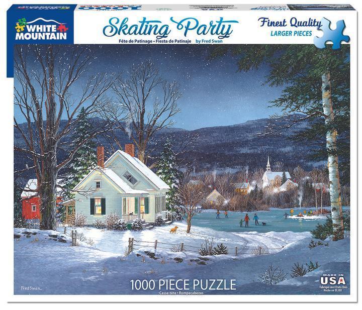 White Mountain Puzzles Skating Party 1000 Piece Puzzle