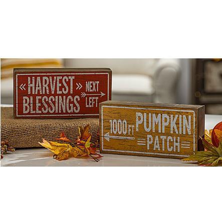 Wooden Christmas Block Sign | Harvest