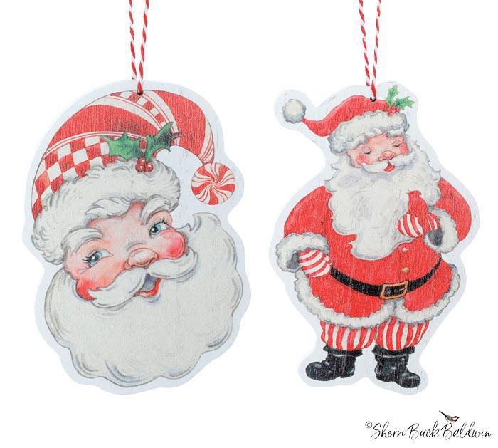 Wooden Santa Claus Ornament