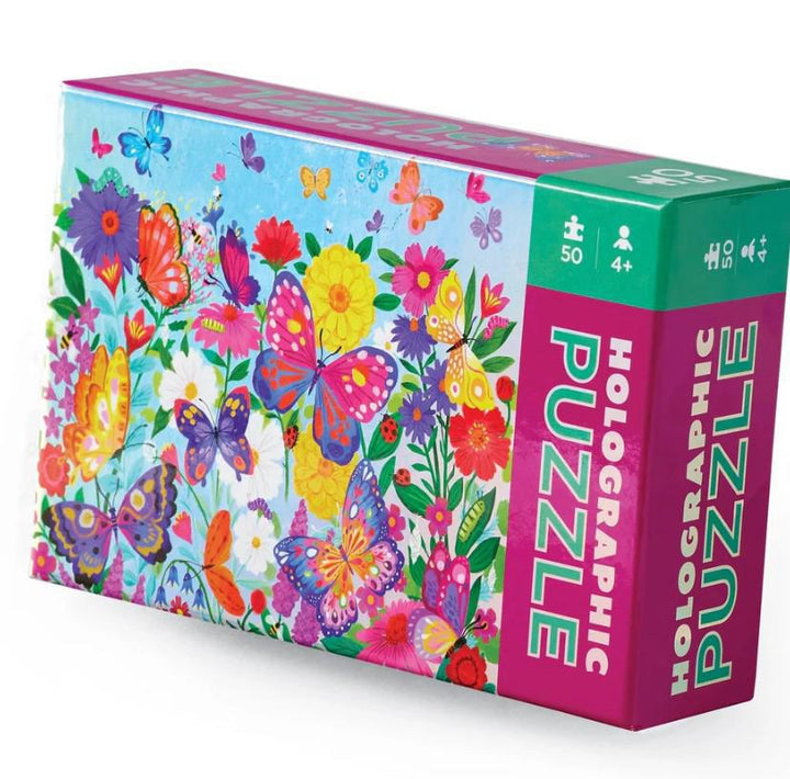 Crocodile Creek 50-Piece Holographic Puzzle – Butterfly Garden