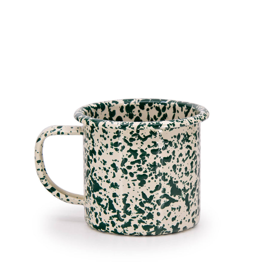 Enamelware Splatter Mug | Green & Cream 12 oz. Enamelware Splatter Mug | Green & Cream