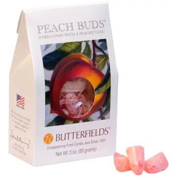 Butterfield's Candy Peach Buds 3 oz pouch Butterfield's Candy Peach Buds