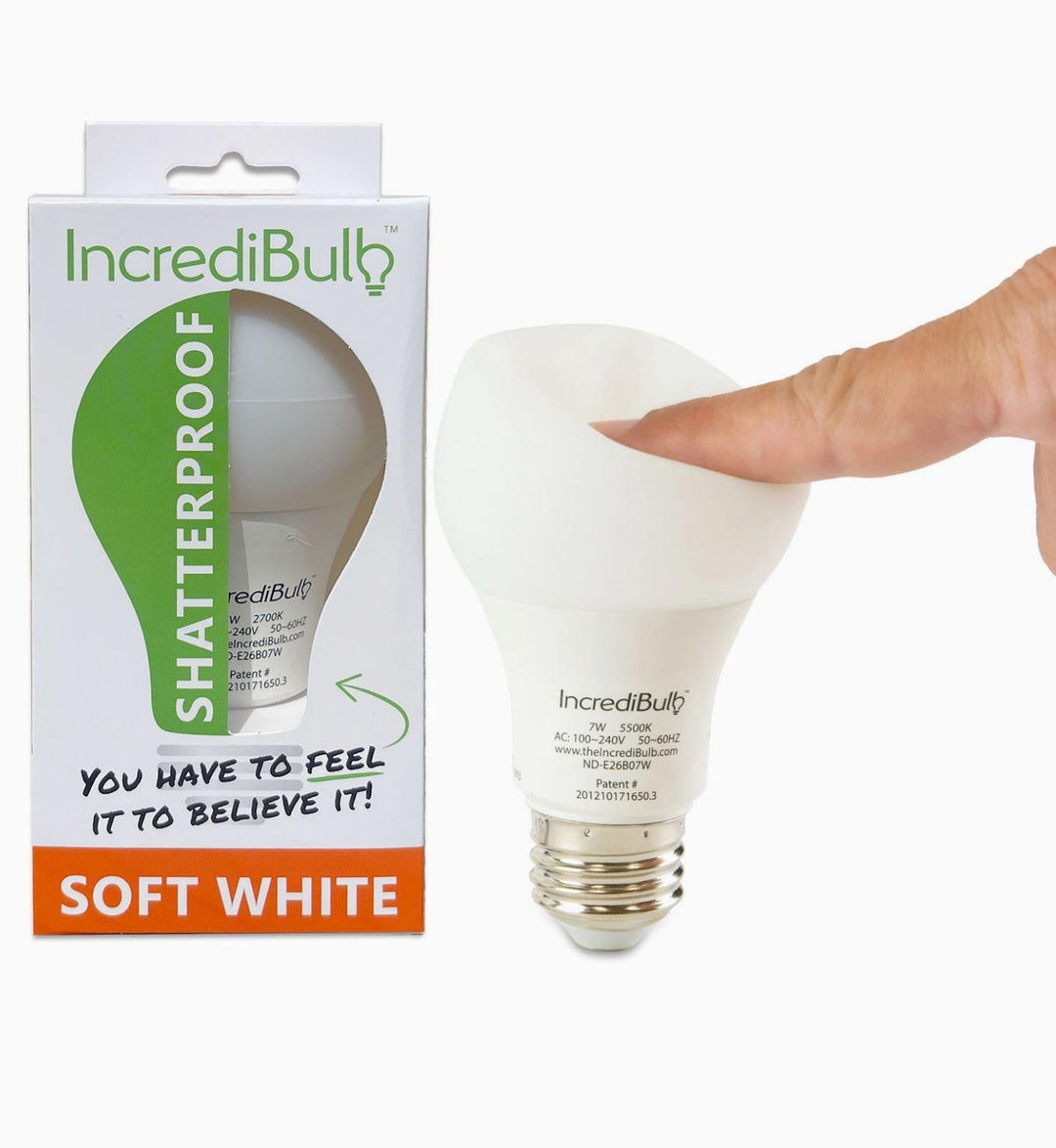 Incredibulb Shatterproof LED Light Bulb 7W Soft White