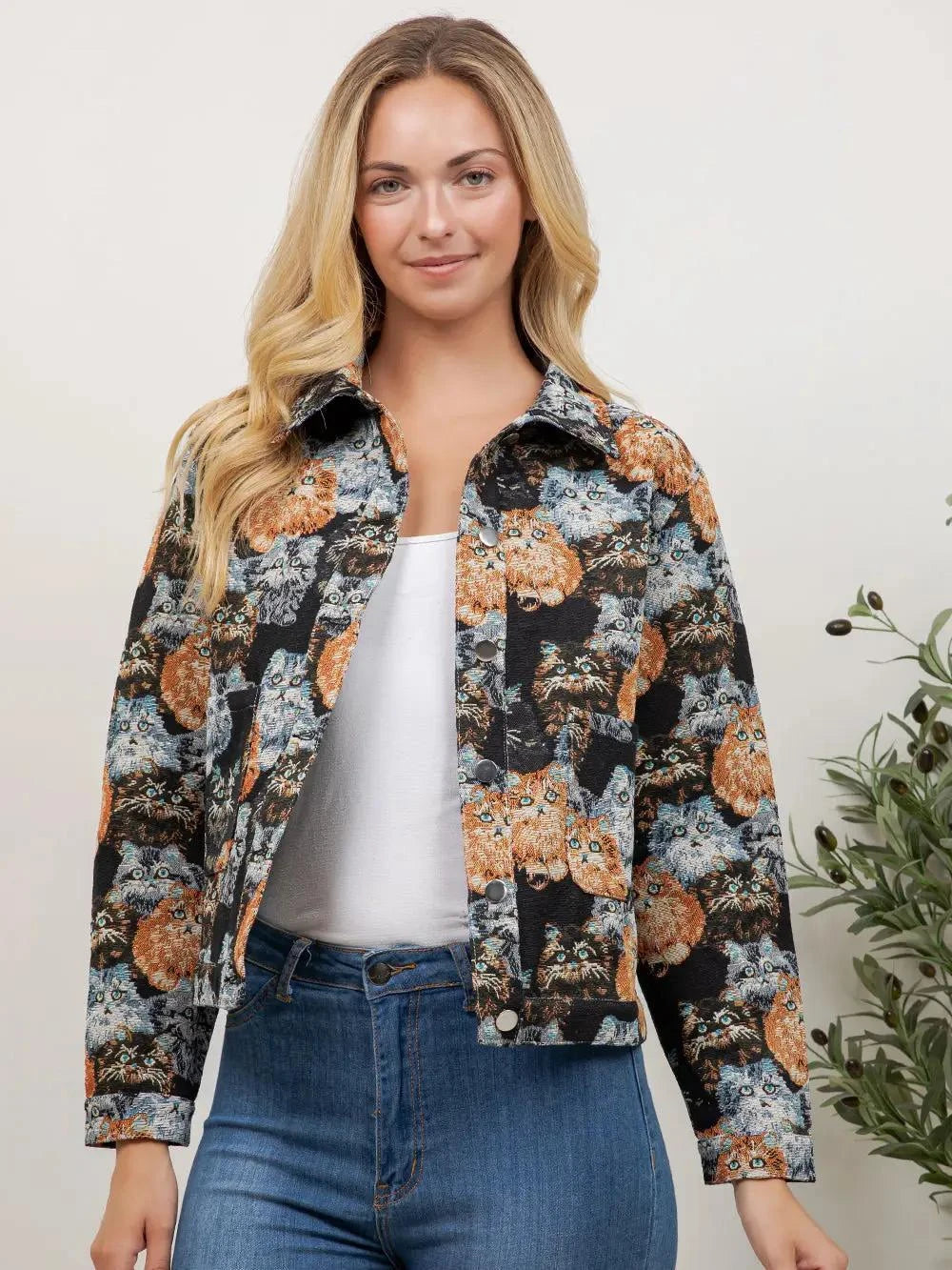 Cat Print Jacket