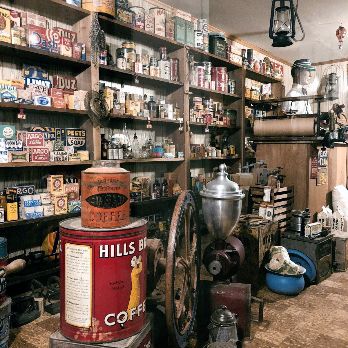 Old time general store museum located in the Golden Gait Mercantile Store on Main Street in Ferndale California