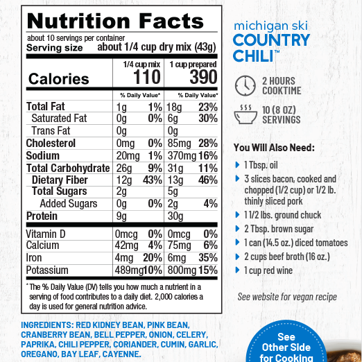 Anderson House Hearty Meals | Michigan Ski Country Chili Mix Anderson House Hearty Meals | Michigan Ski Country Chili Mix