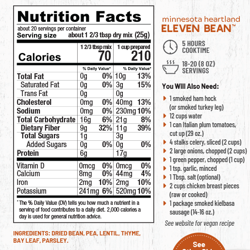 Anderson House Hearty Meals | Minnesota Heartland Eleven Bean Soup Mix Anderson House Hearty Meals | Minnesota Heartland Eleven Bean Soup Mix