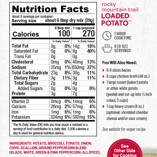 Anderson House Hearty Meals | Rocky Mountain Trail Loaded Potato Soup Mix Anderson House Hearty Meals | Rocky Mountain Trail Loaded Potato Soup Mix