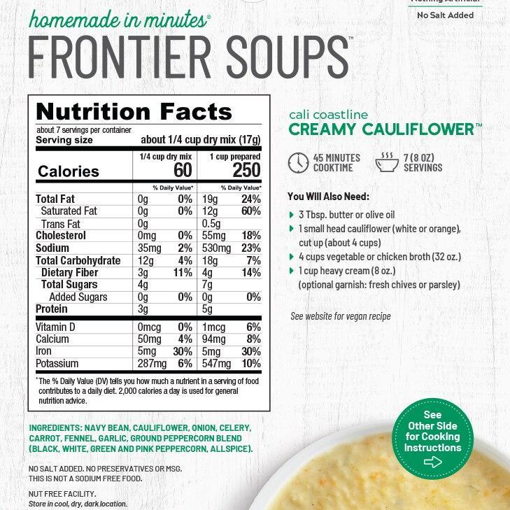 Anderson House Homemade in Minutes | Cali Coastline Creamy Cauliflower Soup Mix Anderson House Homemade in Minutes | Cali Coastline Creamy Cauliflower Soup Mix