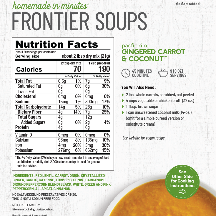 Anderson House Homemade in Minutes | Pacific Rim Gingered Carrot & Coconut Soup Mix Anderson House Homemade in Minutes | Pacific Rim Gingered Carrot & Coconut Soup Mix