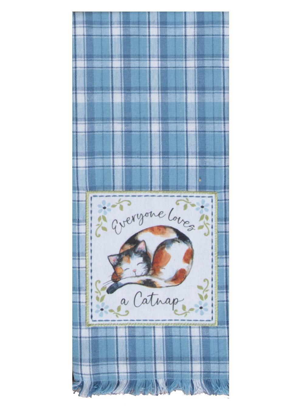 Applique Tea Towel | Curious Kittens Catnap