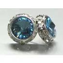 Crystal Rhinestone Rivoli Post Earrings Aqua Crystal Rhinestone Rivoli Post Earrings