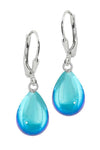 LeightWorks Crystal Drop Earrings Sterling Silver Aqua LeightWorks Crystal Drop Earrings Sterling Silver