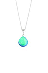 LeightWorks Crystal Drop Necklace Sterling Silver Aqua LeightWorks Crystal Drop Necklace Sterling Silver