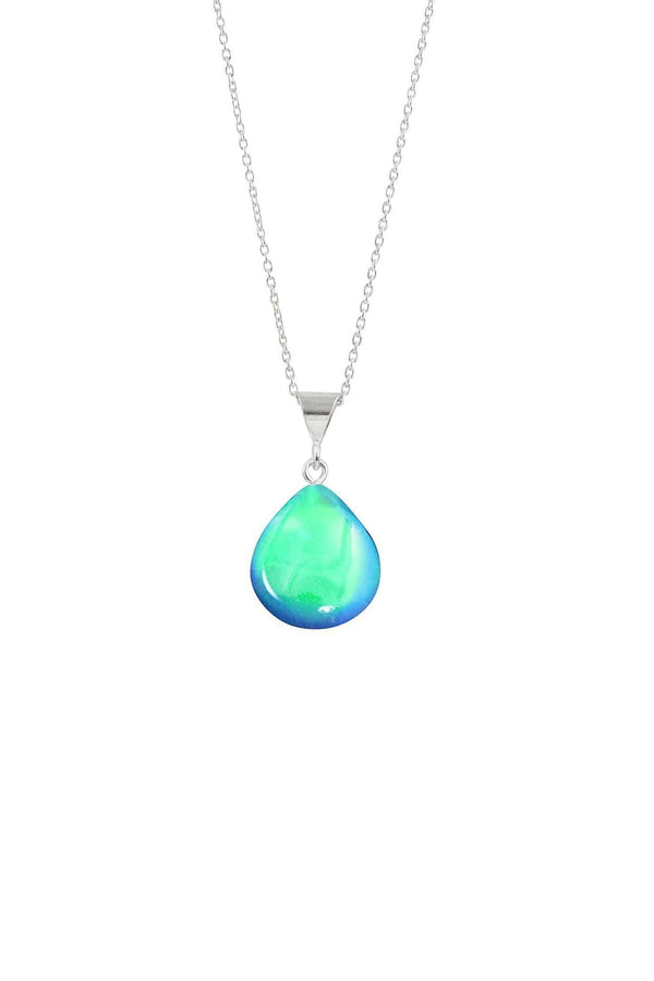 LeightWorks Crystal Drop Necklace Sterling Silver Aqua LeightWorks Crystal Drop Necklace Sterling Silver