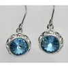 Rhinestone Rivoli Dangle Earrings Aqua