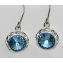 Rhinestone Rivoli Dangle Earrings Aqua Rhinestone Rivoli Dangle Earrings