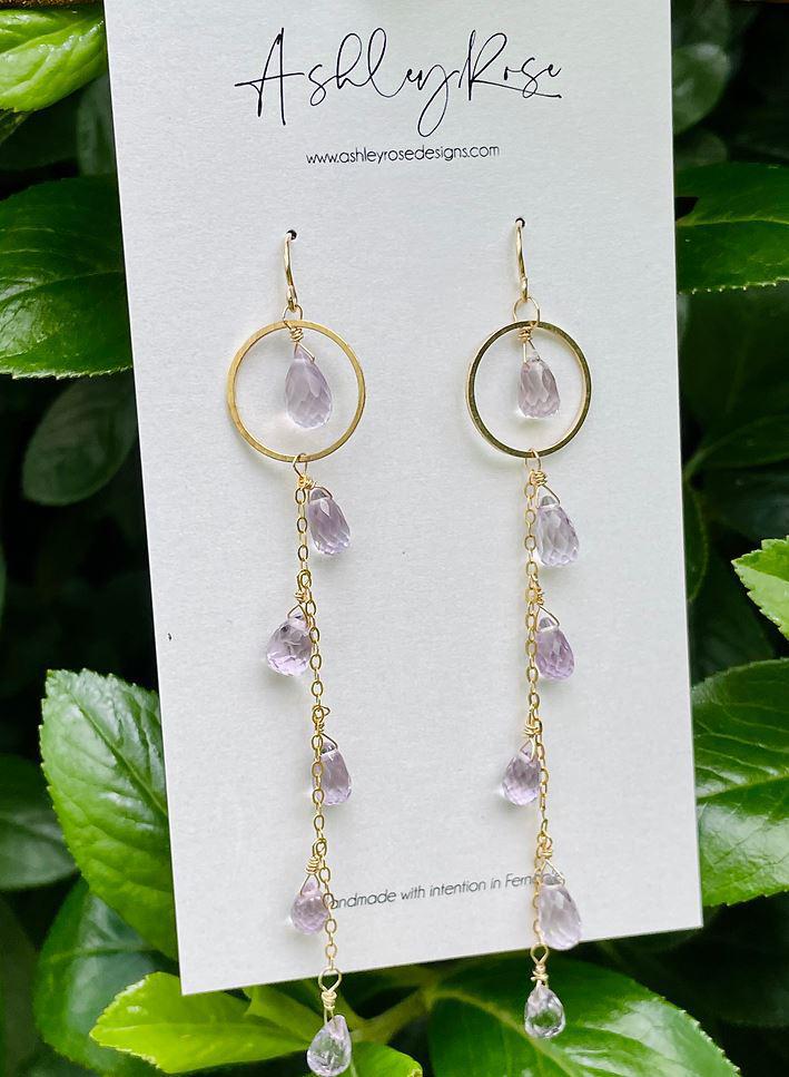 Ashley Rose Earrings | Rainfall Amethyst