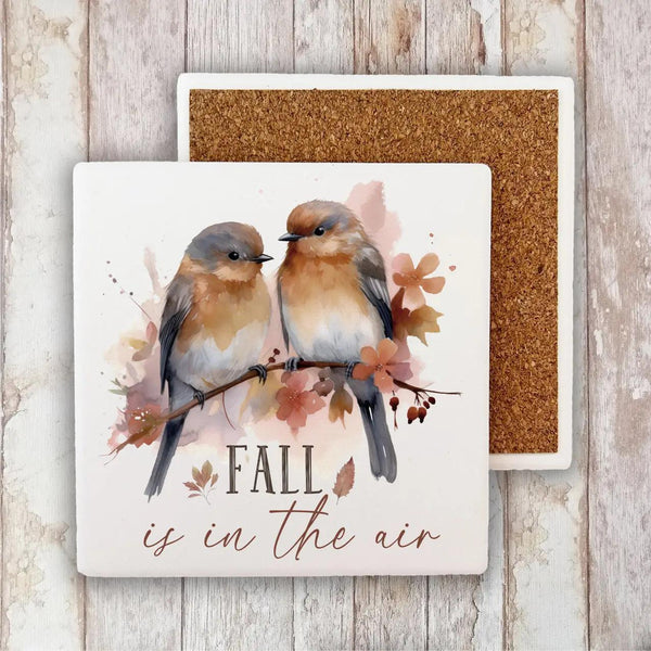 Fall Decorative Stone Coaster Autumn Fall Is in the Air Birds