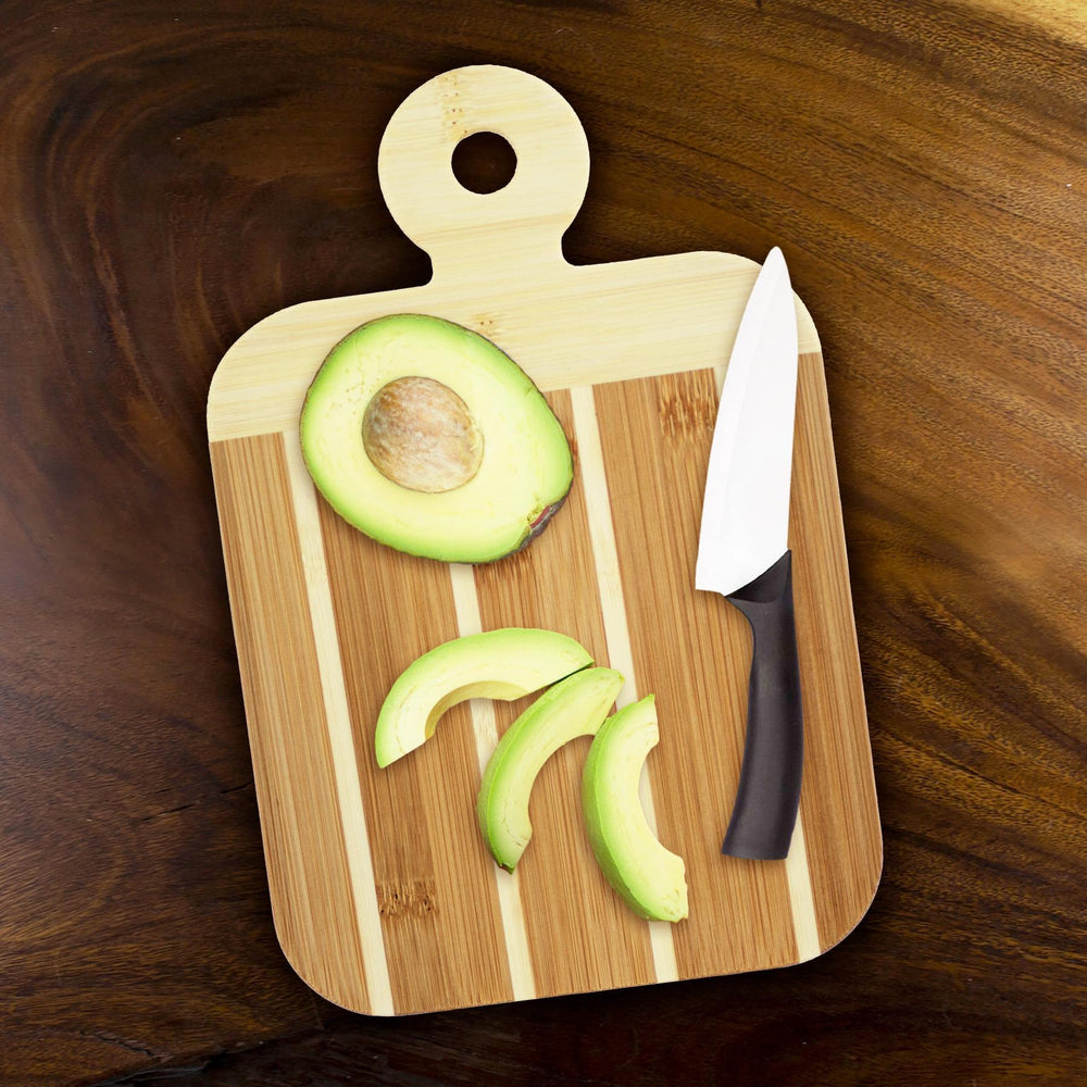 Bamboo Striped Paddle Serving & Cutting Board