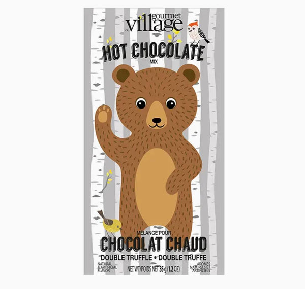 Gourmet Du Village Double Truffle Hot Chocolate Packet Woodland Animals Bear