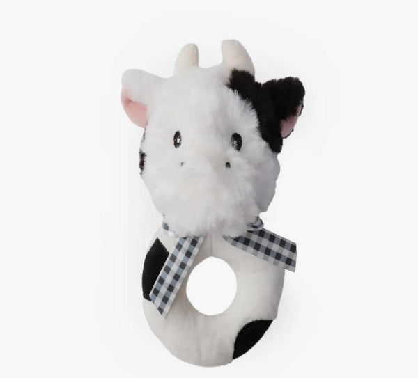 Bearington Baby Collection| Lil" Gilly Ring Rattle Cow