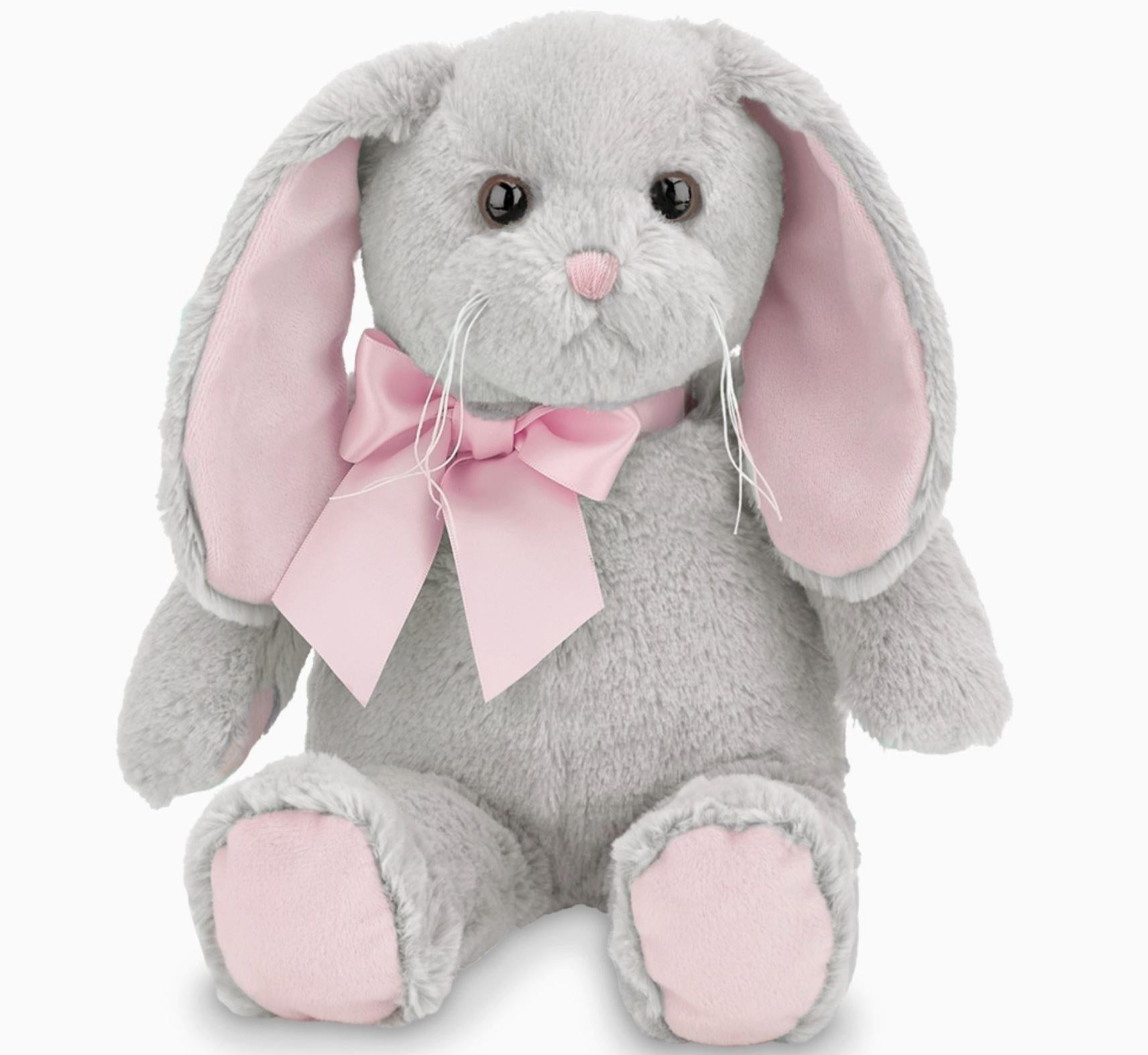 Bearington Collection | Lil Mopsy Gray Bunny with Pink Ears