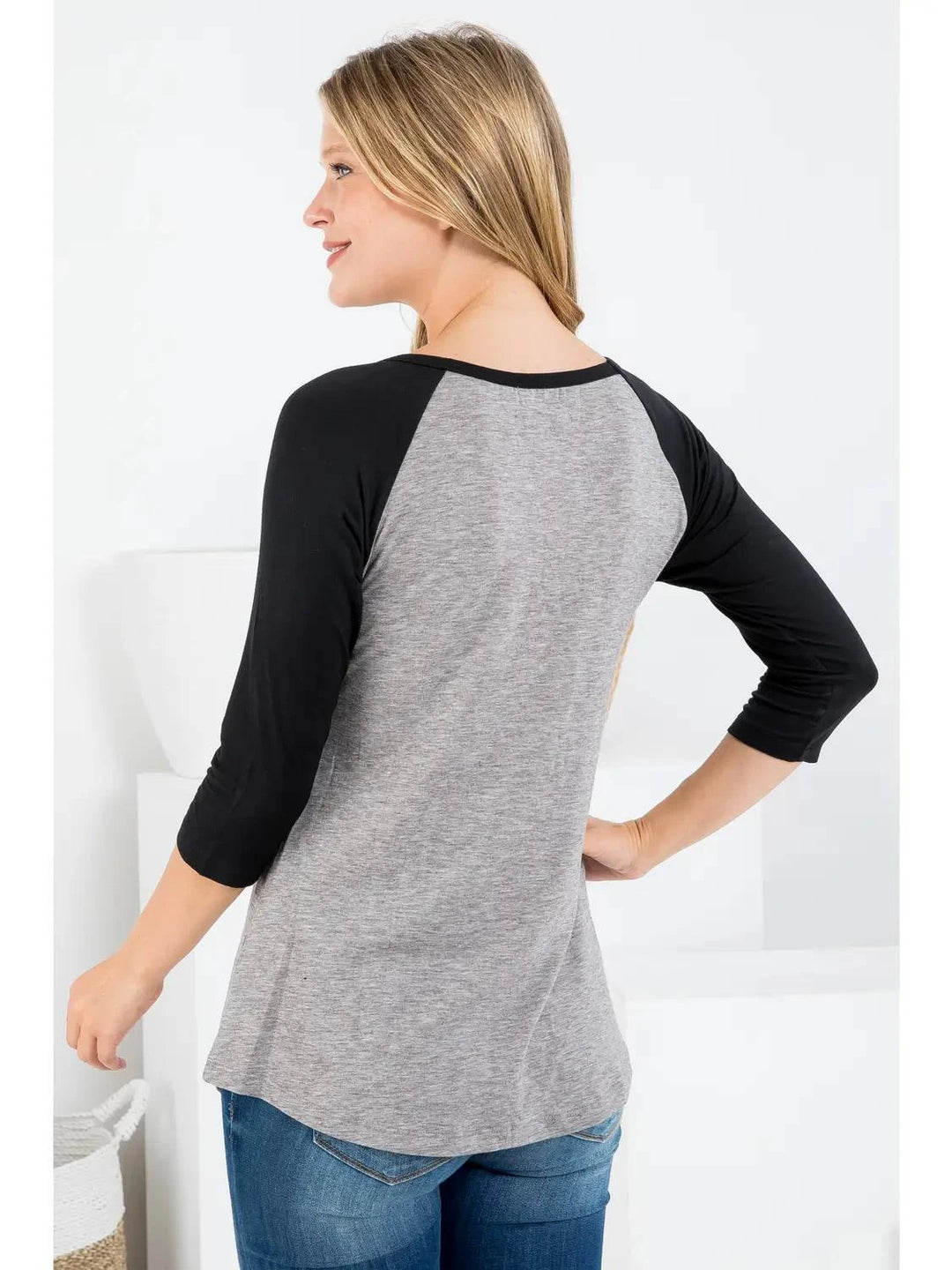 Bee Happy Print Raglan Shirt Bee Happy Print Raglan Shirt