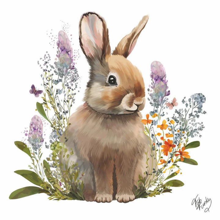 Beverage Napkin 5" x 5" BELLE BUNNY Beverage Napkin 5" x 5"