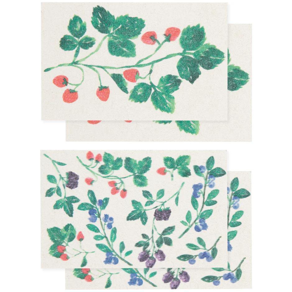 Pop Up Sponges Set of 4 Assorted Berry Bramble Pop Up Sponges Set of 4 Assorted