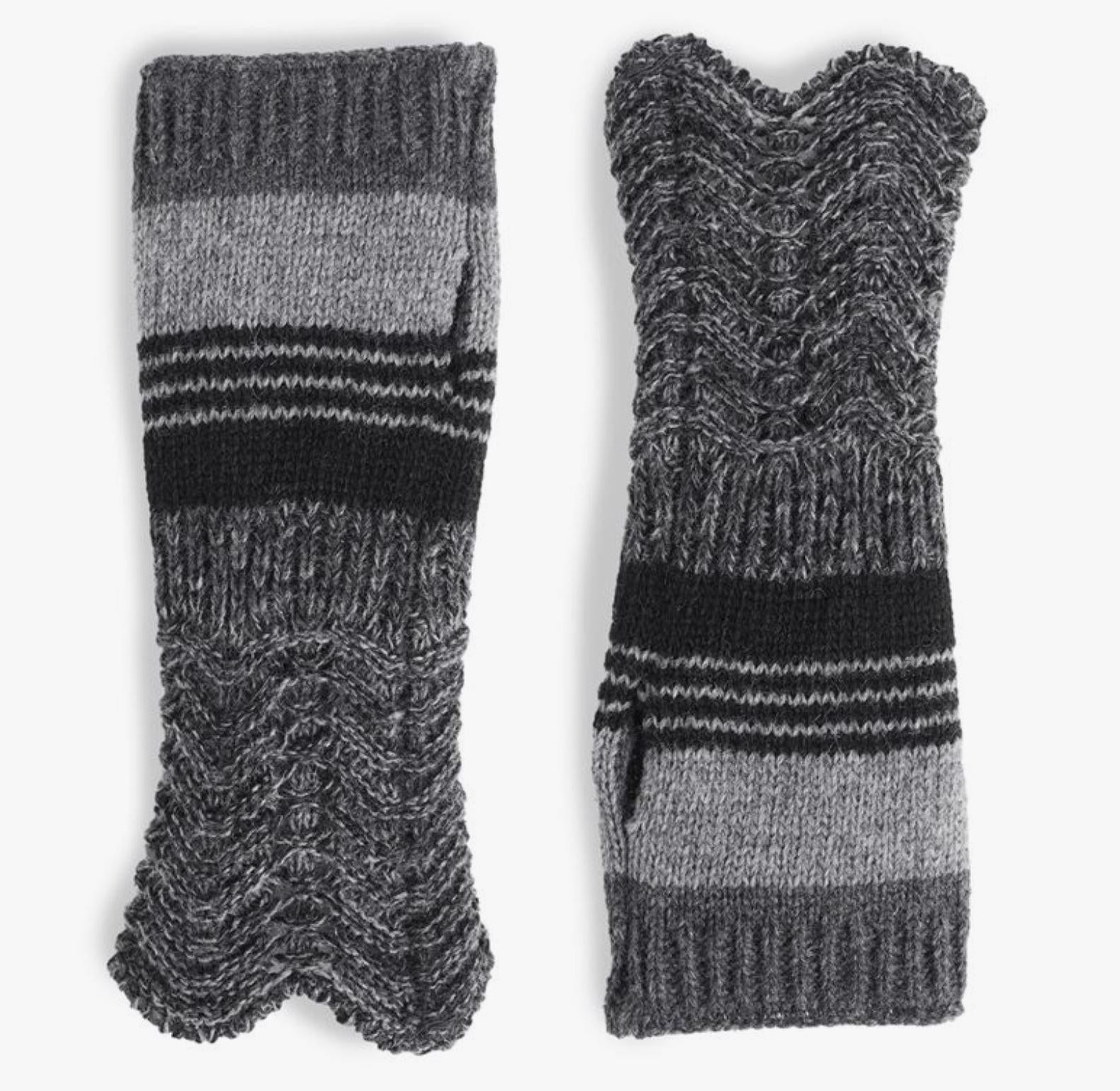 Knit Fingerless Gloves, Black