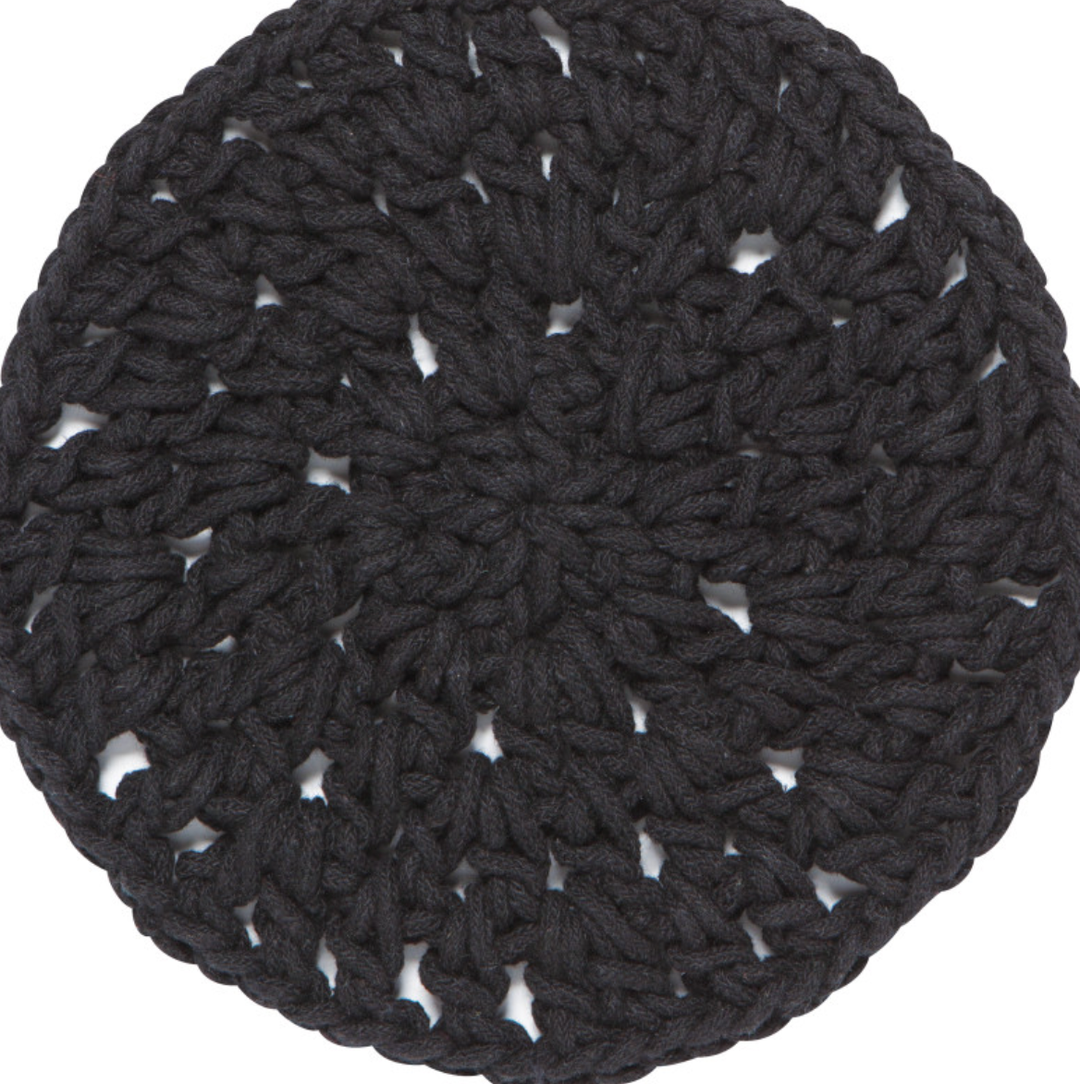 Knotted Cotton Trivets Black Knotted Cotton Trivets