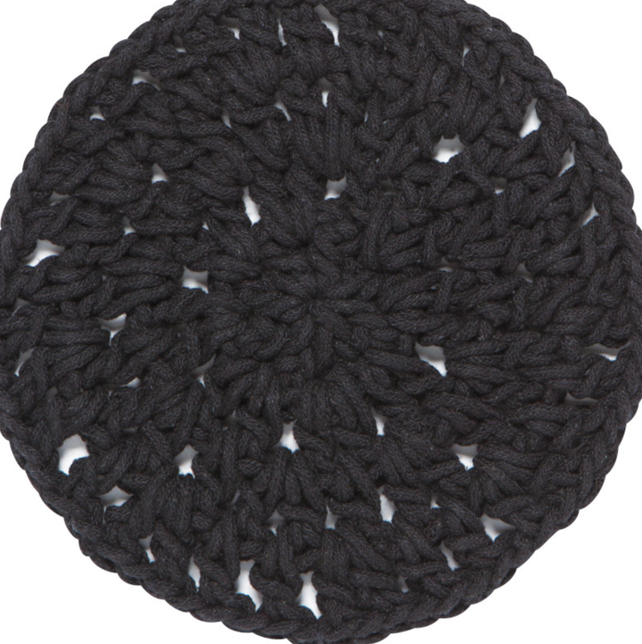 Knotted Cotton Trivets Black Knotted Cotton Trivets
