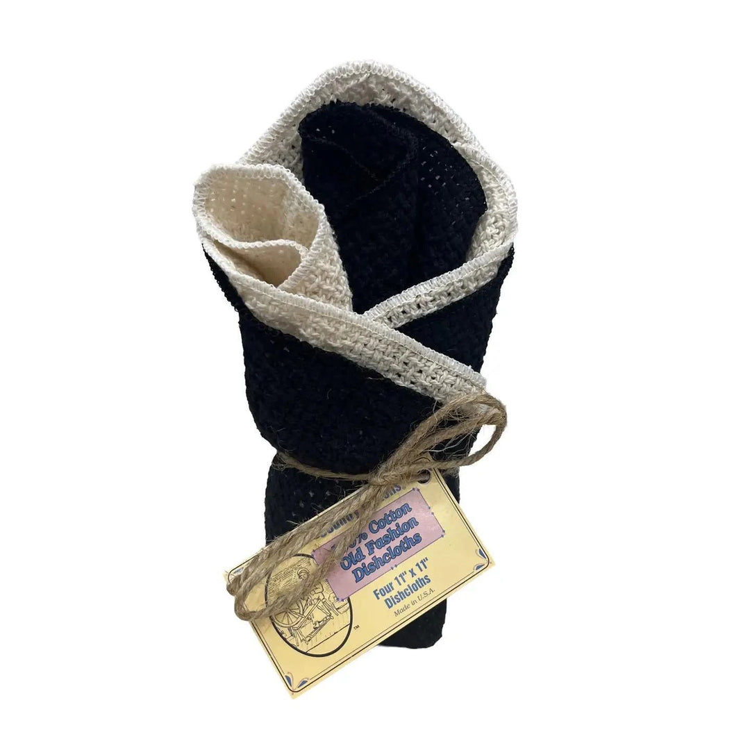 Woven Dishcloths 100% Cotton USA Made Black/Natural Woven Dishcloths 100% Cotton USA Made