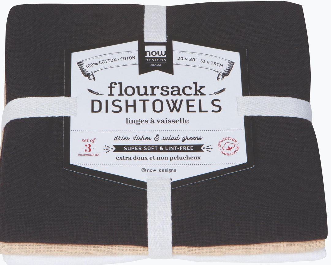 Flour Sack Towel Set Black Oyster White Flour Sack Towel Set