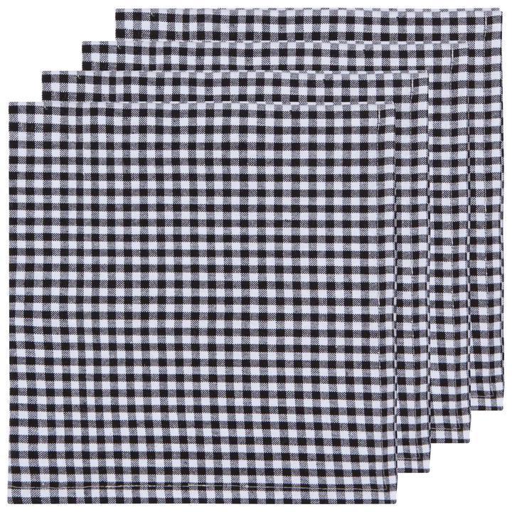 Second Spin Gingham Napkins Set of 4 Black