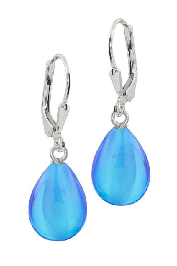 LeightWorks Crystal Drop Earrings Sterling Silver Blue LeightWorks Crystal Drop Earrings Sterling Silver