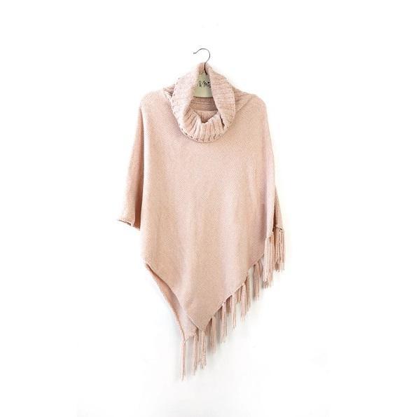 Beyond Soft Chenille Poncho Blush