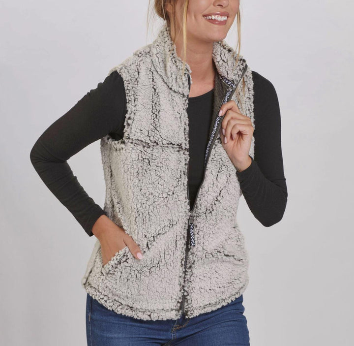 Boxercraft Full Zip Sherpa Vest | Frosty Grey